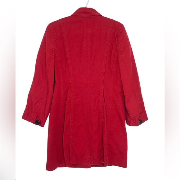 I. E. Red trench coat excellent condition Medium - Picture 5 of 6